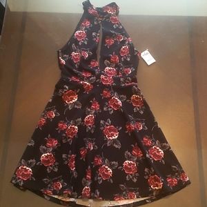 Charlotte Russe, Small, Mini black and red floral dress